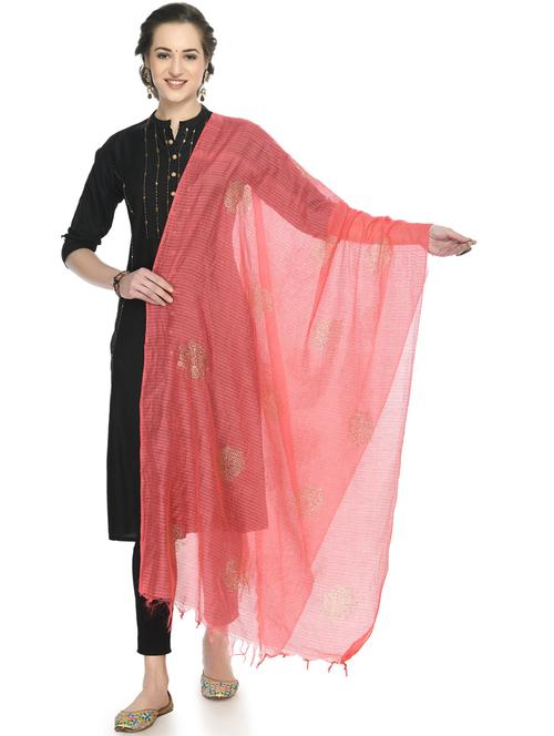 peach plain dupatta - 19417074 - Very Small Image - 1