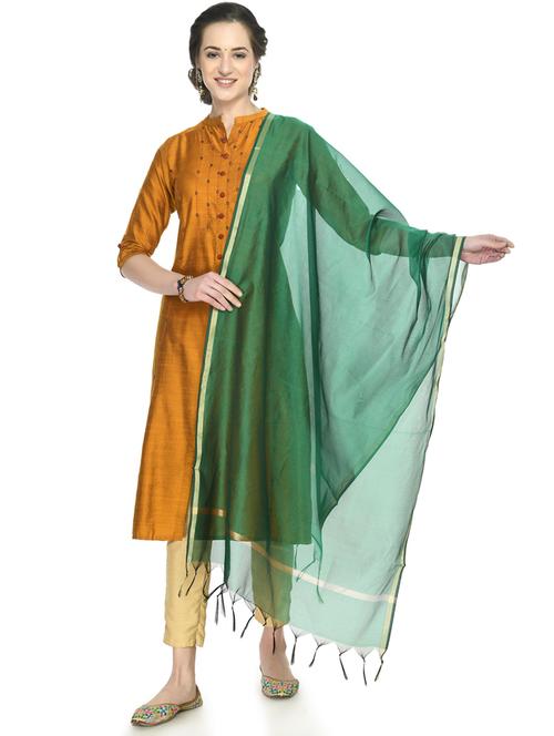 green plain dupatta - 19417095 - Very Small Image - 1