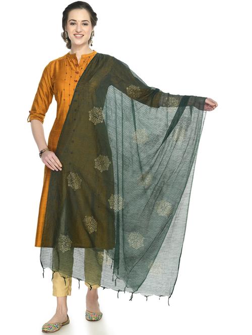 green self design dupatta - 19417100 - Very Small Image - 1