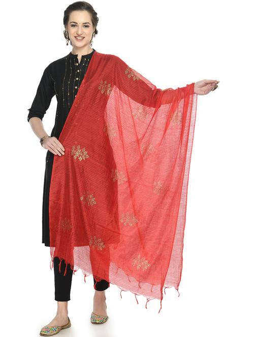 red self design dupatta - 19417127 - Very Small Image - 1