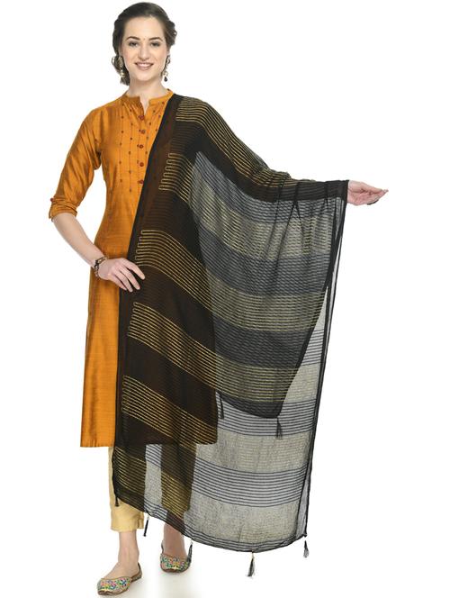 stripes embroidered dupatta - 19417129 - Very Small Image - 1