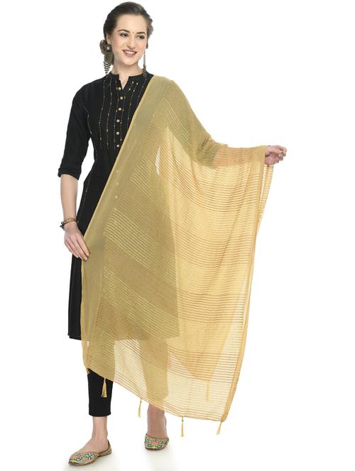 gold self design dupatta - 19417134 - Very Small Image - 1