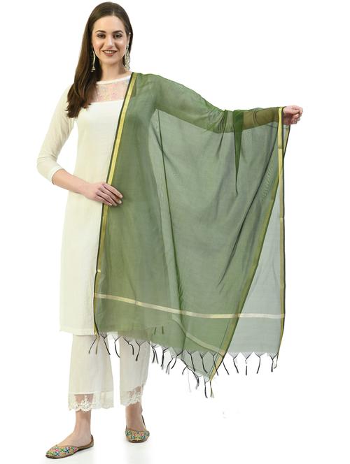 green plain dupatta - 19417143 - Very Small Image - 1