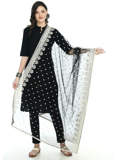 black self design dupatta - 19417173 - Very Small Image - 1