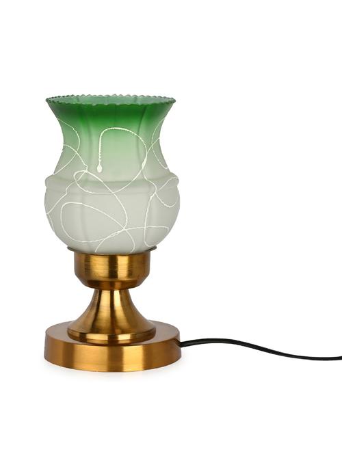 designer led compatible table lamp with decorated glass shade - 19417588 - Very Small Image - 1
