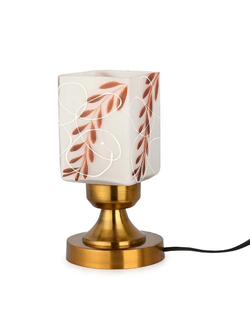 designer led compatible table lamp with decorated glass shade - 19417591 - Very Small Image - 1