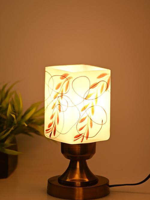 designer led compatible table lamp with decorated glass shade - 19417592 - Very Small Image - 1