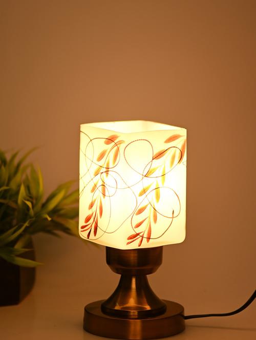 designer led compatible table lamp with decorated glass shade - 19417593 - Very Small Image - 1