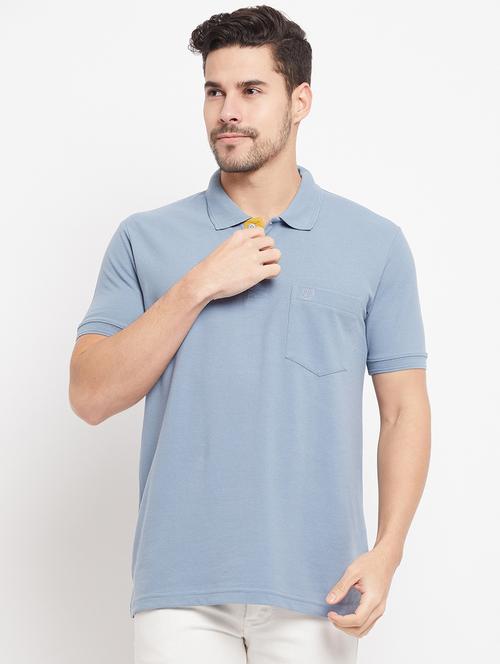 solid cotton blend polo t-shirt - 19420232 - Very Small Image - 1