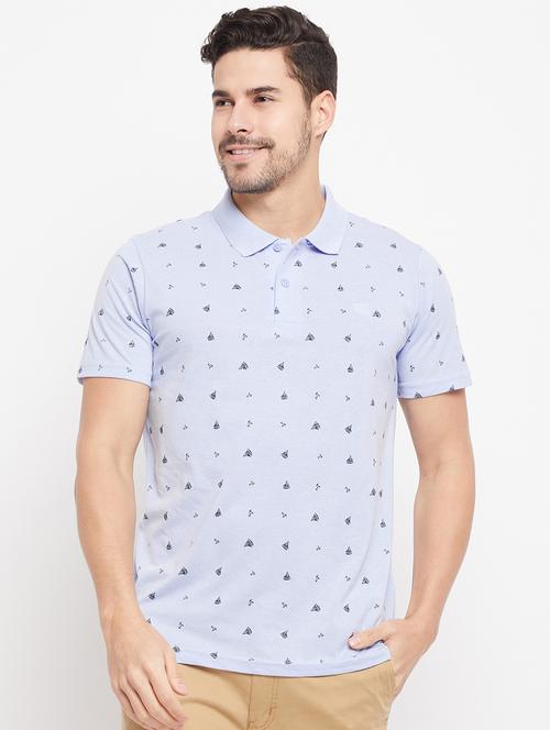 printed cotton blend polo t-shirt - 19420237 - Very Small Image - 1
