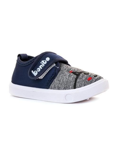 kids navy blue & grey color blocked booties - 19420248 - Very Small Image - 1
