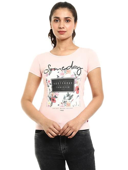 women's front print round neck t-shirt - 19420325 - Very Small Image - 1