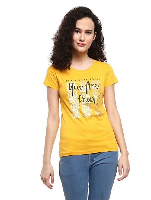 women's front print round neck t-shirt - 19420343 - Very Small Image - 1