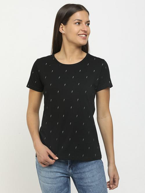 women's front print round neck t-shirt - 19420367 - Very Small Image - 1