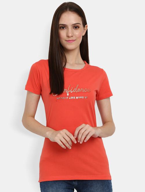 women's chest print crew neck t-shirt - 19420581 - Very Small Image - 1