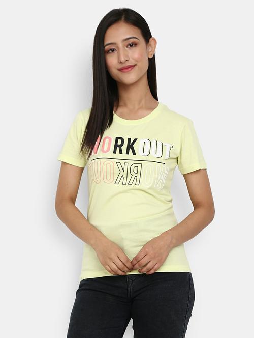 women's chest print round neck t-shirt - 19420610 - Very Small Image - 1