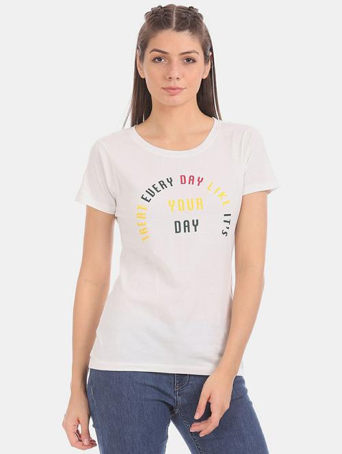 round neck printed tee - 19420741 - Very Small Image - 1