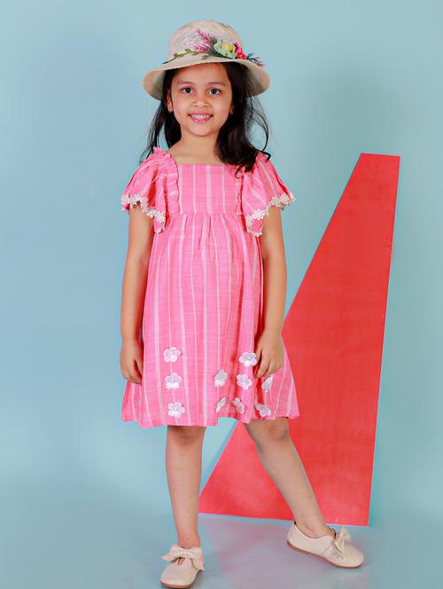 pink striped frock - 19420807 - Very Small Image - 1