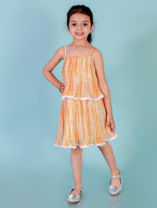 kids girl tie & dye printed frock - 19420810 - Very Small Image - 1