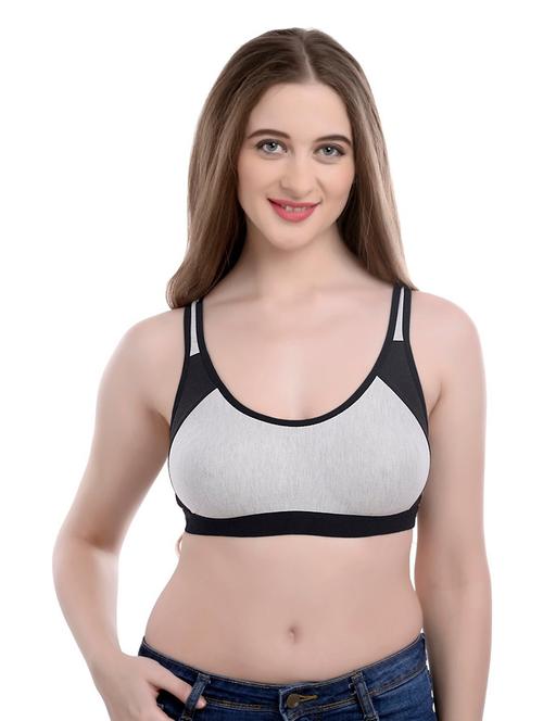 black cotton sports bra - 19421188 - Very Small Image - 1