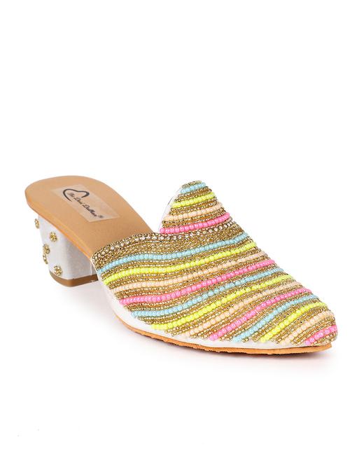 multi colored embellished block heel mules - 19421427 - Very Small Image - 1