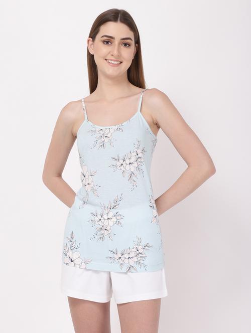 blue floral print regular tee - 19421486 - Very Small Image - 1