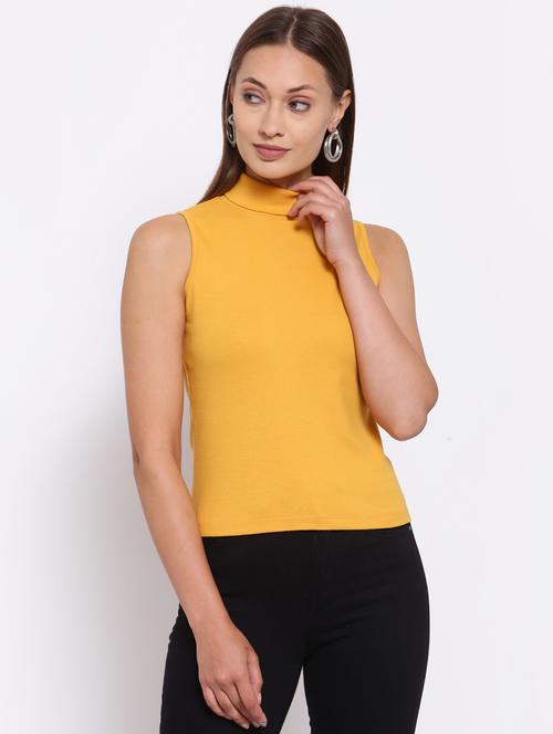 stretchable high neck sleeveless top - 19421581 - Very Small Image - 1