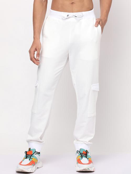 white cotton joggers - 19421626 - Very Small Image - 1
