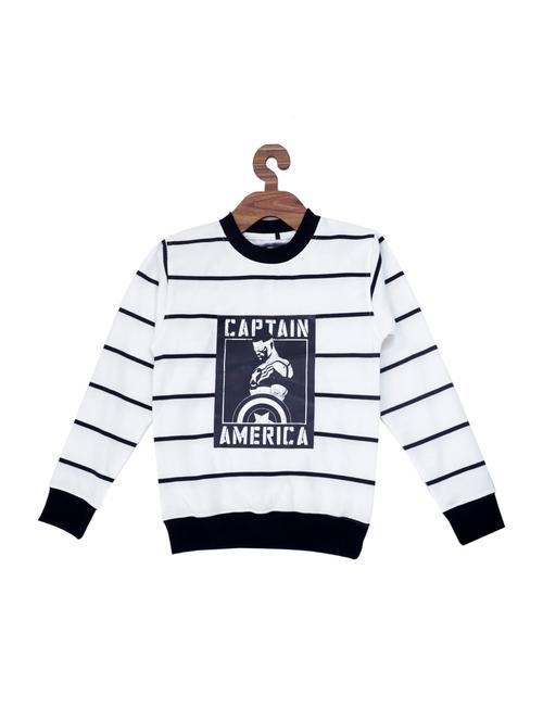 white striped cotton blend sweatshirt - 19421654 - Very Small Image - 1
