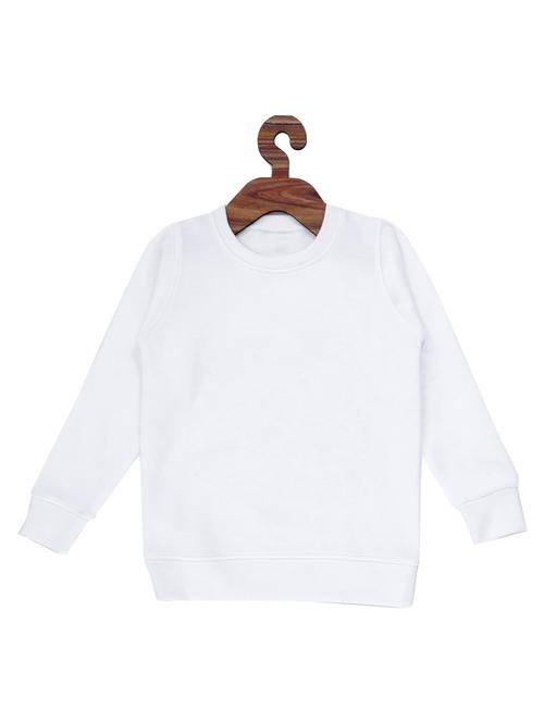 white solid fleece sweatshirt - 19421738 - Very Small Image - 1