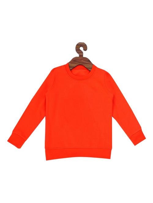 orange solid fleece sweatshirt - 19421772 - Very Small Image - 1