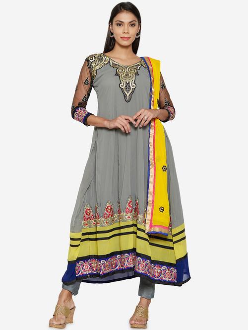 multi colored self design unstitched suit set - 19422135 - Very Small Image - 1