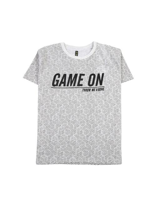 grey printed round neck t-shirt - 19422796 - Very Small Image - 1