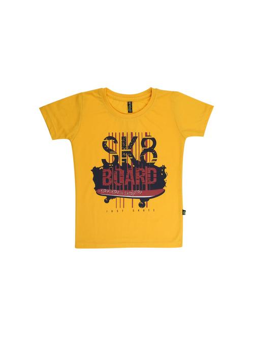 yellow printed round neck t-shirt - 19422818 - Very Small Image - 1