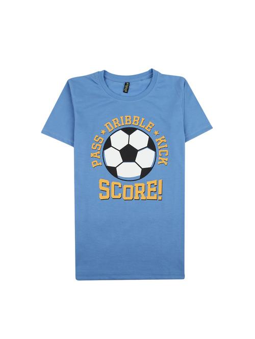 light blue printed round neck t-shirt - 19422823 - Very Small Image - 1