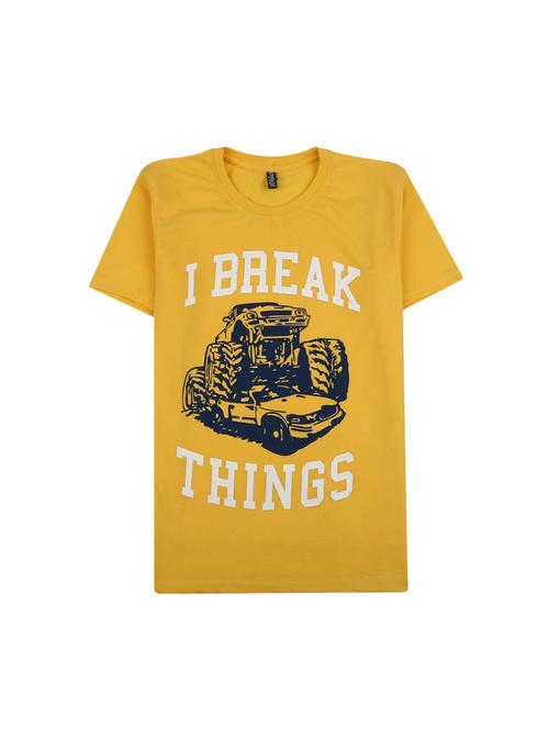 yellow printed round neck t-shirt - 19422830 - Very Small Image - 1