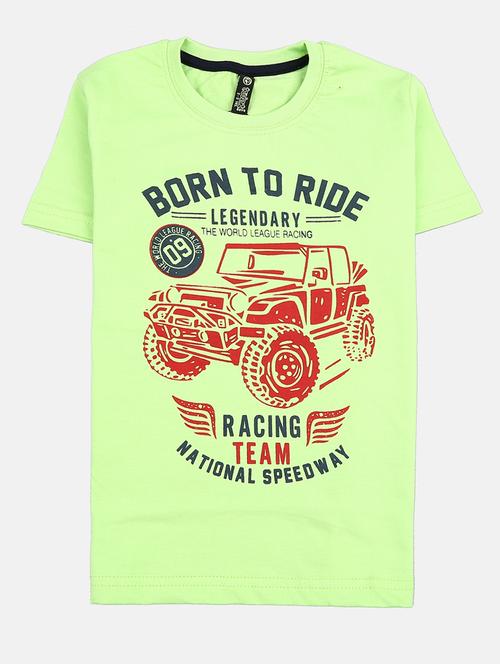 light green printed round neck t-shirt - 19422887 - Very Small Image - 1