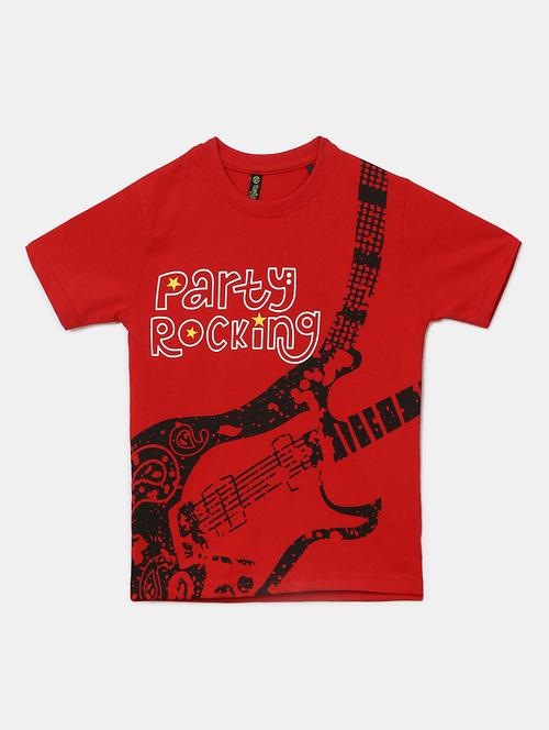 red printed round neck t-shirt - 19422935 - Very Small Image - 1