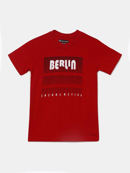 red printed round neck t-shirt - 19422972 - Very Small Image - 1