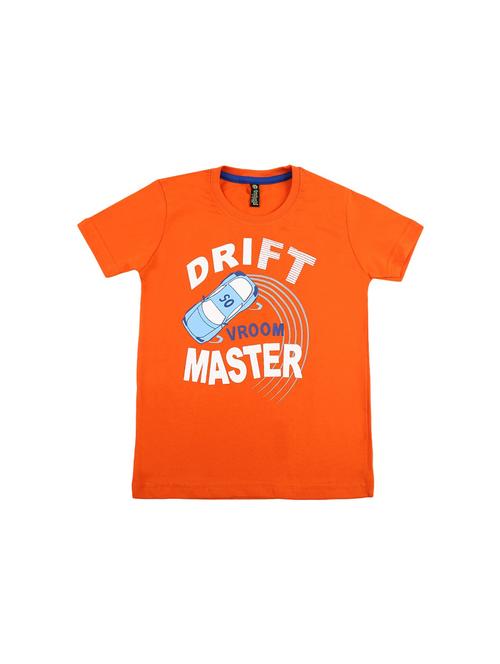 orange printed round neck t-shirt - 19422997 - Very Small Image - 1