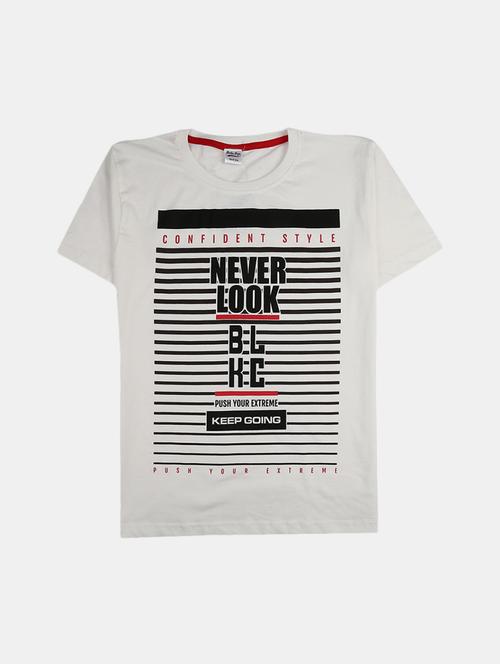 white printed round neck t-shirt - 19423033 - Very Small Image - 1