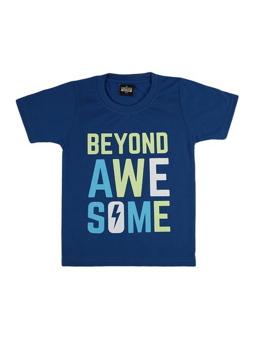 kids typographic printed round neck t-shirt - 19423040 - Very Small Image - 1