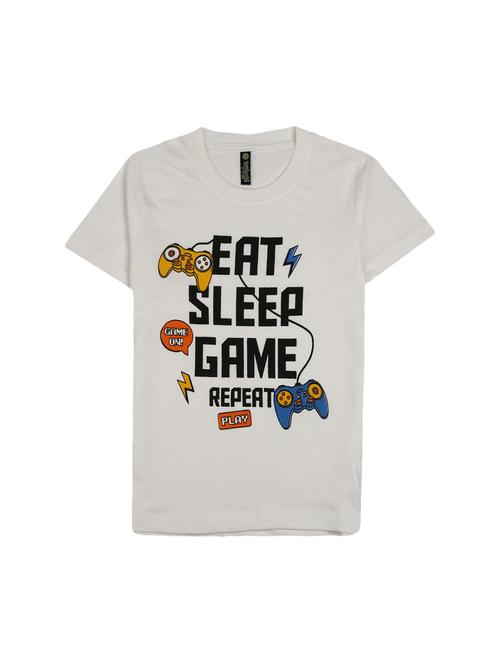 kids typographic printed round neck t-shirt - 19423053 - Very Small Image - 1