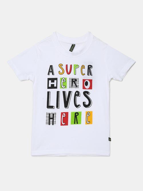 kids typographic printed round neck t-shirt - 19423079 - Very Small Image - 1