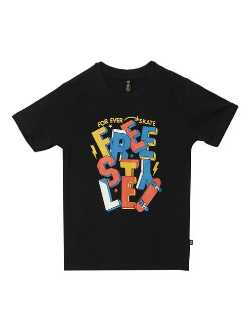 kids typographic printed round neck t-shirt - 19423092 - Very Small Image - 1