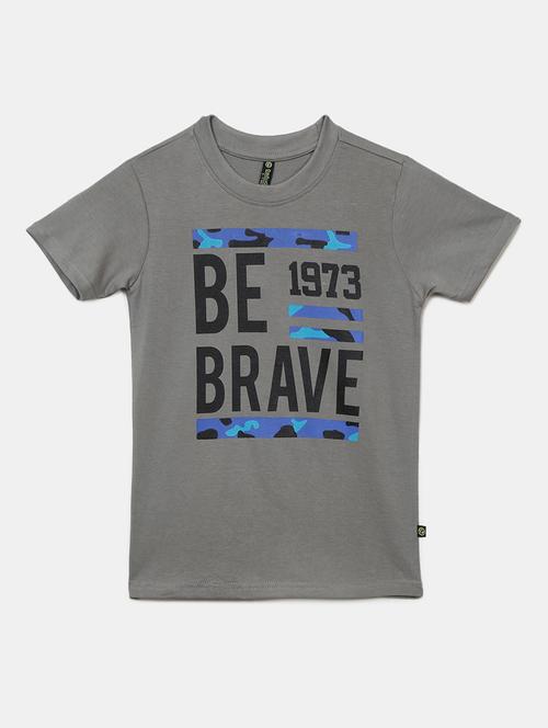 kids typographic printed round neck t-shirt - 19423095 - Very Small Image - 1