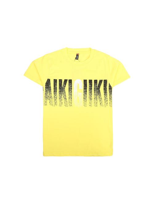 yellow printed round neck t-shirt - 19423242 - Very Small Image - 1
