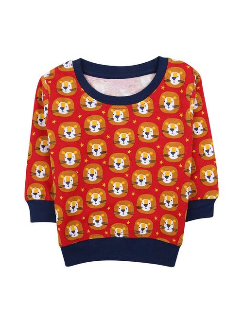 red printed round neck t-shirt - 19423272 - Very Small Image - 1