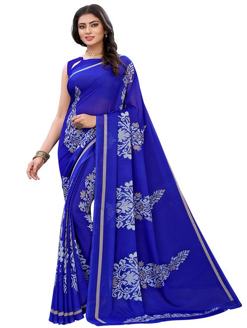 ethnic motif saree with blouse - 19423881 - Very Small Image - 1