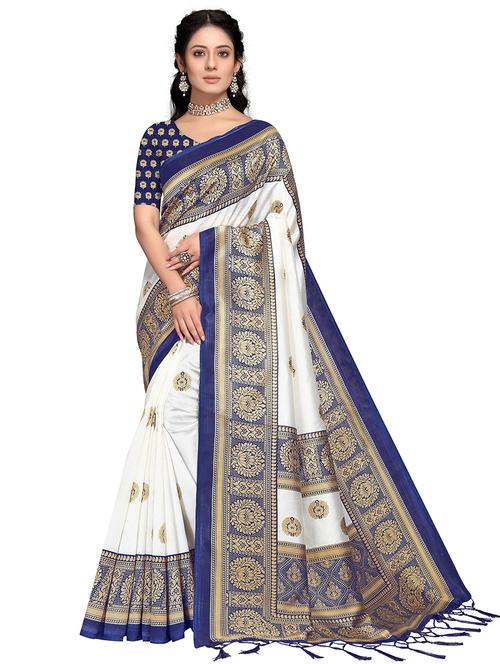 women's self design multi colored saree with blouse - 19423894 - Very Small Image - 1